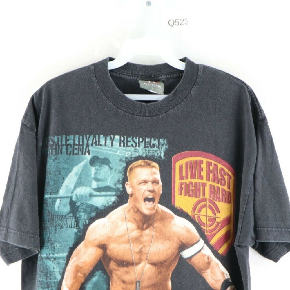 T-shirt WWE Vintage John Cena 2007 – Taille XL, Noir, Occasion, Licence Officielle